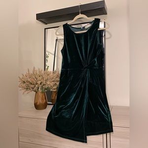 Altar'd State Koffi Dress - Sleeveless Velvet Wrap. Hunter Green, Size Medium.
